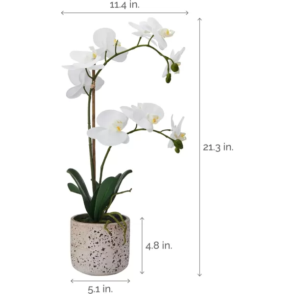 Mikasa Artificial Orchid in Pot, Real Touch Phalaenopsis Orchid, Distressed Grey Cement Pot, 15-Inch Single Branch, Watercolor Pink