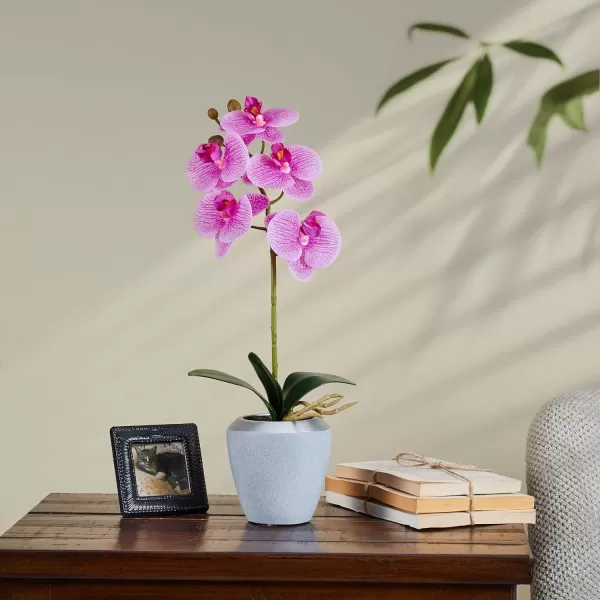 Mikasa Artificial Real Touch Phalaenopsis Orchid Flower in Pot, Faux Floral Décor for Wedding, Home, Office, Party, Hotel, Salon, 15-Inch, White Pink