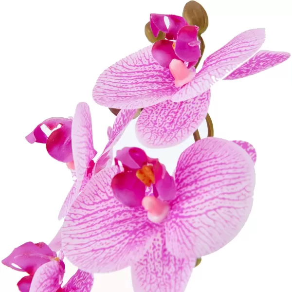Mikasa Artificial Real Touch Phalaenopsis Orchid Flower in Pot, Faux Floral Décor for Wedding, Home, Office, Party, Hotel, Salon, 15-Inch, White Pink