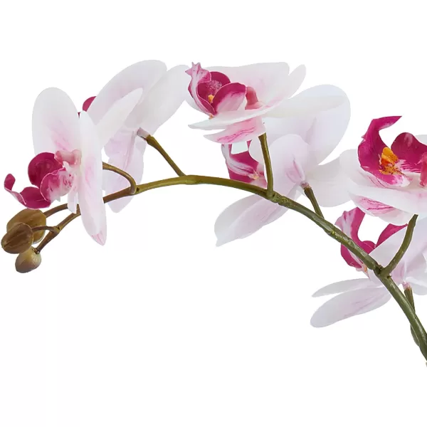 Mikasa Artificial Real Touch Phalaenopsis Orchid Flower in Pot, Faux Floral Décor for Wedding, Home, Office, Party, Hotel, Salon, 15-Inch, White Pink