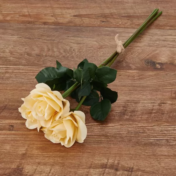 Mikasa Artificial Realistic Touch Rose Faux Floral for Home Kitchen Wedding Decorations, 24-Inch, White