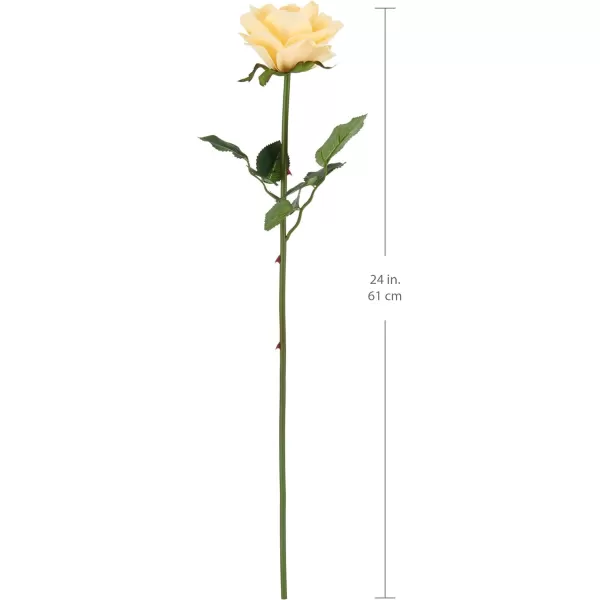 Mikasa Artificial Realistic Touch Rose Faux Floral for Home Kitchen Wedding Decorations, 24-Inch, White