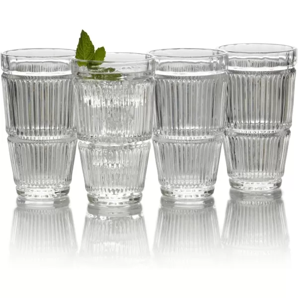 Mikasa Ballard Braid Double Old Fashioned Glass, 9.3-Ounce, Set of 4