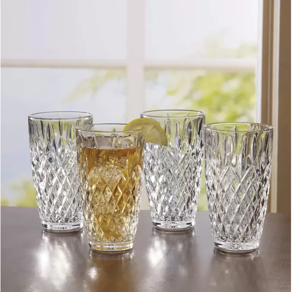 Mikasa Ballard Braid Double Old Fashioned Glass, 9.3-Ounce, Set of 4