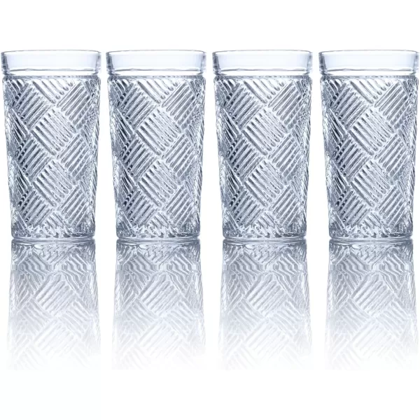Mikasa Ballard Braid Double Old Fashioned Glass, 9.3-Ounce, Set of 4