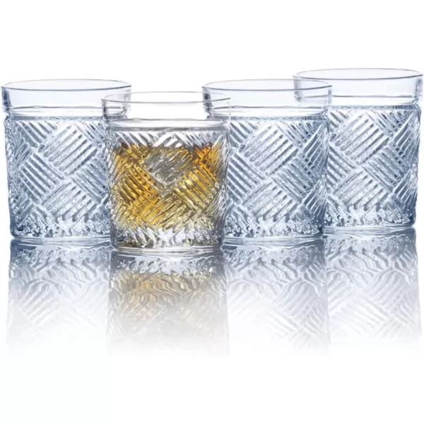 Mikasa Ballard Braid Double Old Fashioned Glass, 9.3-Ounce, Set of 4