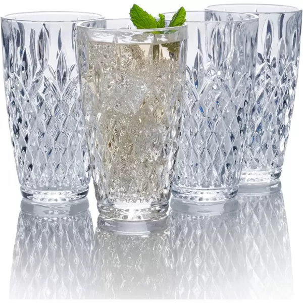 Mikasa Ballard Braid Double Old Fashioned Glass, 9.3-Ounce, Set of 4