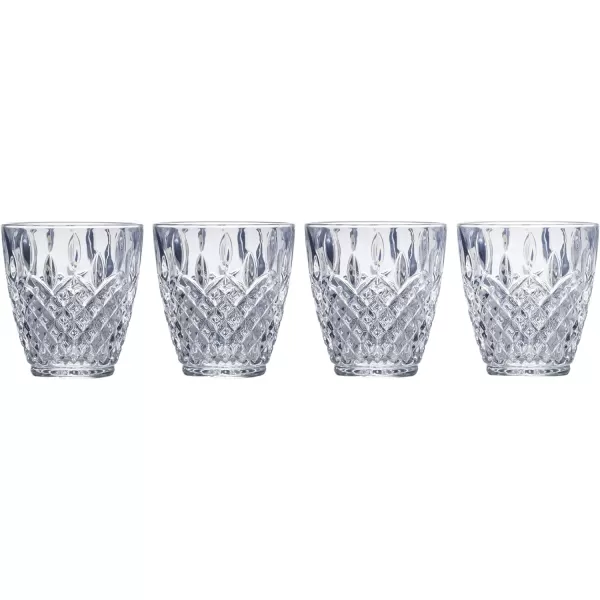 Mikasa Ballard Braid Double Old Fashioned Glass, 9.3-Ounce, Set of 4