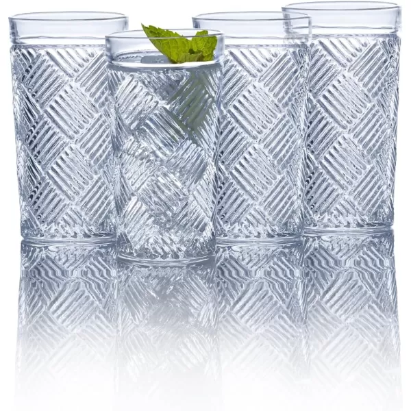 Mikasa Ballard Braid Double Old Fashioned Glass, 9.3-Ounce, Set of 4