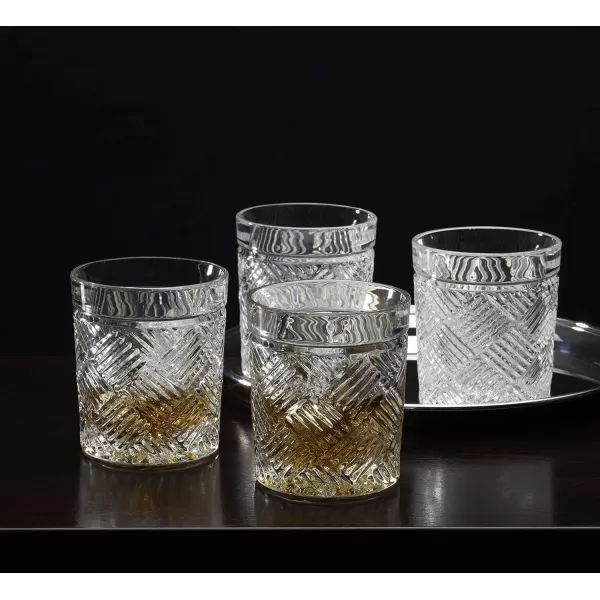 Mikasa Ballard Braid Double Old Fashioned Glass, 9.3-Ounce, Set of 4
