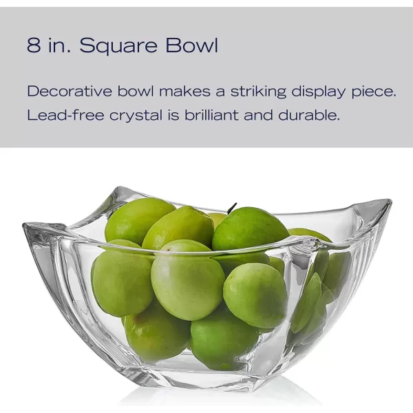 Mikasa Baron Crystal Square Bowl, Clear