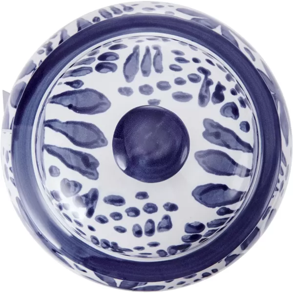 Mikasa Blue and White Landscape Round Ceramic Ginger Jar, Store Small Household Items or Display Faux Florals, 15 INCH