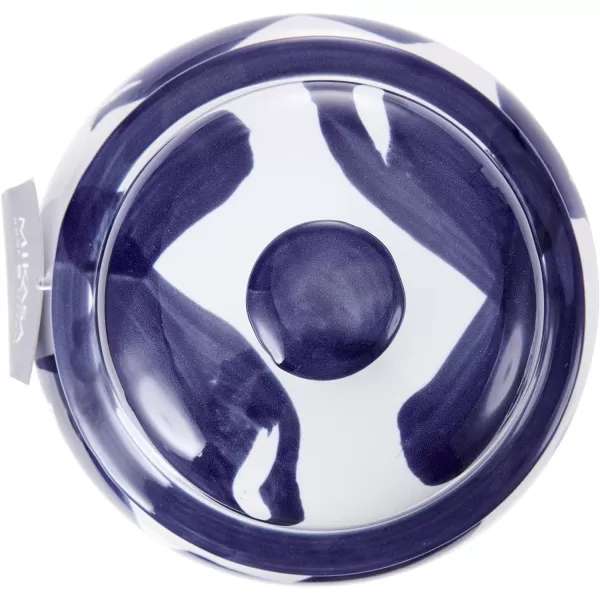 Mikasa Blue and White Landscape Round Ceramic Ginger Jar, Store Small Household Items or Display Faux Florals, 15 INCH