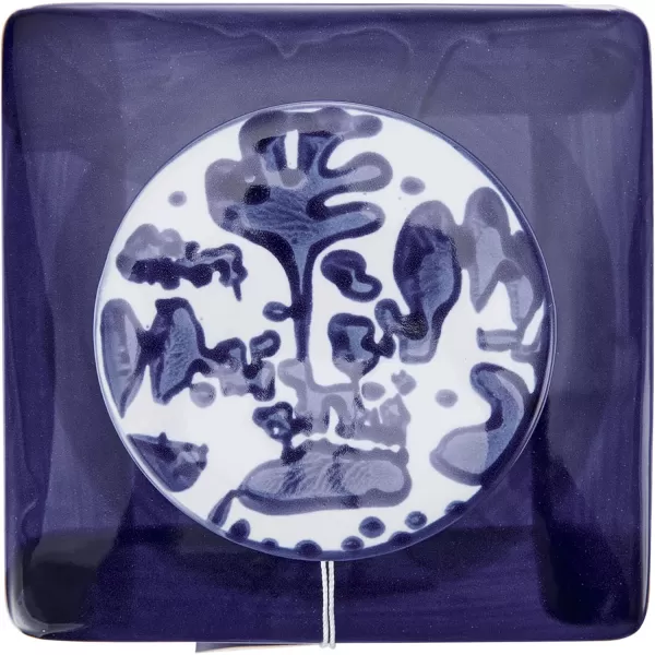 Mikasa Blue and White Landscape Round Ceramic Ginger Jar, Store Small Household Items or Display Faux Florals, 15 INCH