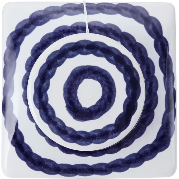 Mikasa Blue and White Landscape Round Ceramic Ginger Jar, Store Small Household Items or Display Faux Florals, 15 INCH