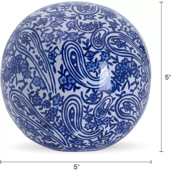 Mikasa Blue and White Swirl Ceramic Decorative Sphere