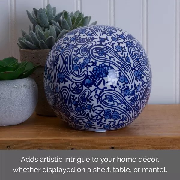 Mikasa Blue and White Swirl Ceramic Decorative Sphere