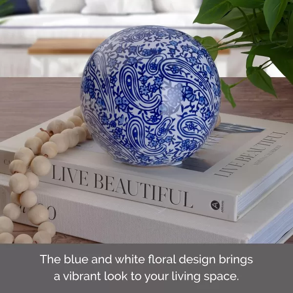 Mikasa Blue and White Swirl Ceramic Decorative Sphere