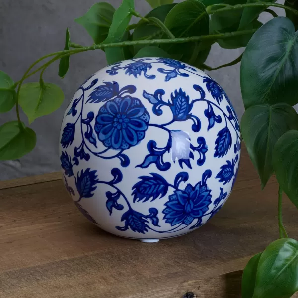 Mikasa Blue and White Swirl Ceramic Decorative Sphere