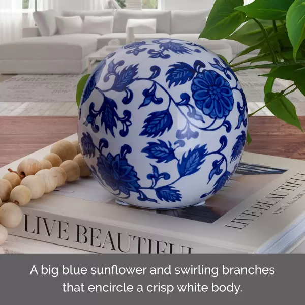Mikasa Blue and White Swirl Ceramic Decorative Sphere
