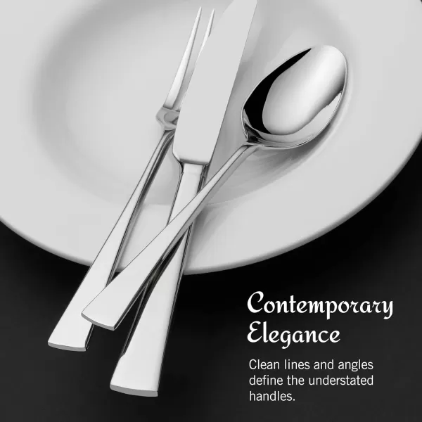 Mikasa, Bravo Flatware Service for 12, 65 Piece Set, 18/10 Stainless Steel, Silverware Set with Serving Utensils