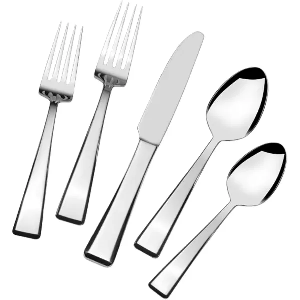 Mikasa, Bravo Flatware Service for 12, 65 Piece Set, 18/10 Stainless Steel, Silverware Set with Serving Utensils