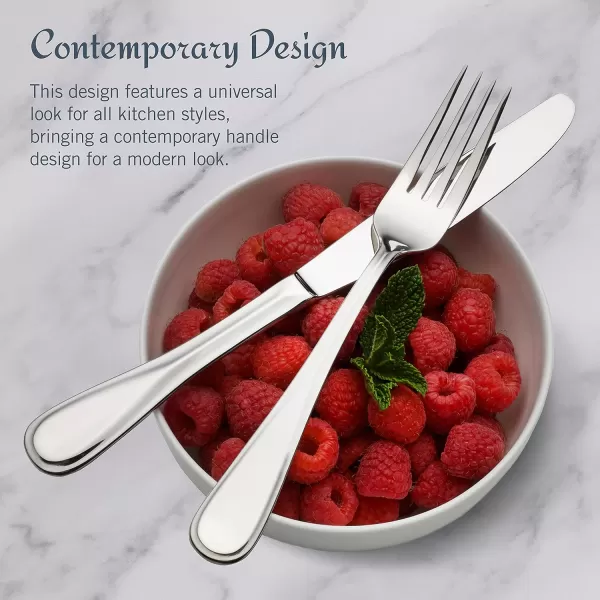 Mikasa, Bravo Flatware Service for 12, 65 Piece Set, 18/10 Stainless Steel, Silverware Set with Serving Utensils