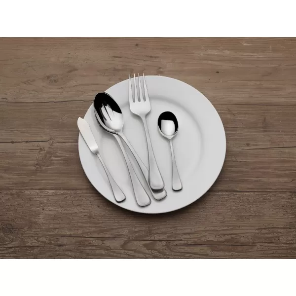 Mikasa, Bravo Flatware Service for 12, 65 Piece Set, 18/10 Stainless Steel, Silverware Set with Serving Utensils