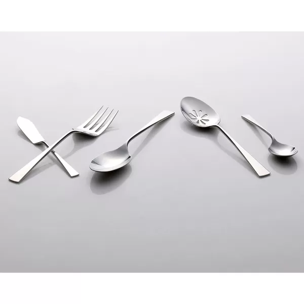 Mikasa, Bravo Flatware Service for 12, 65 Piece Set, 18/10 Stainless Steel, Silverware Set with Serving Utensils