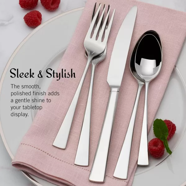 Mikasa, Bravo Flatware Service for 12, 65 Piece Set, 18/10 Stainless Steel, Silverware Set with Serving Utensils