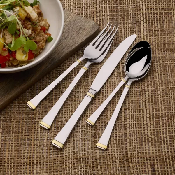 Mikasa, Bravo Flatware Service for 12, 65 Piece Set, 18/10 Stainless Steel, Silverware Set with Serving Utensils