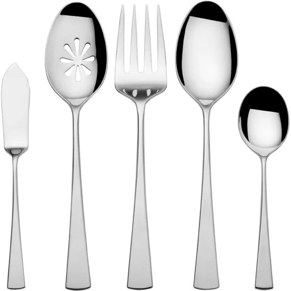 Mikasa, Bravo Flatware Service for 12, 65 Piece Set, 18/10 Stainless Steel, Silverware Set with Serving Utensils