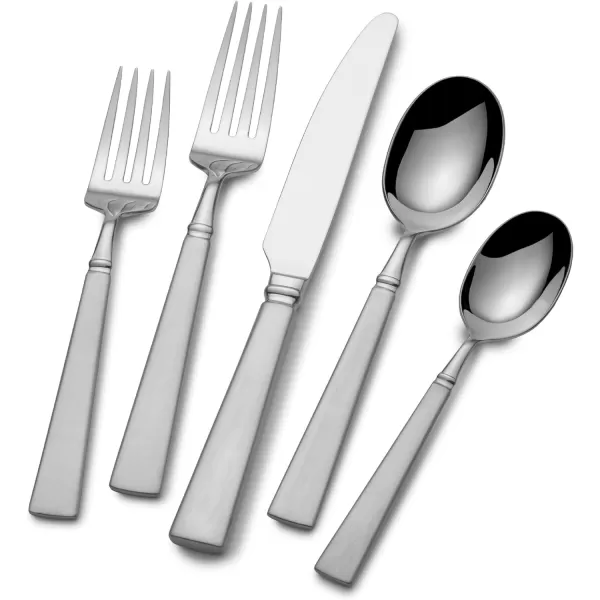 Mikasa, Bravo Flatware Service for 12, 65 Piece Set, 18/10 Stainless Steel, Silverware Set with Serving Utensils