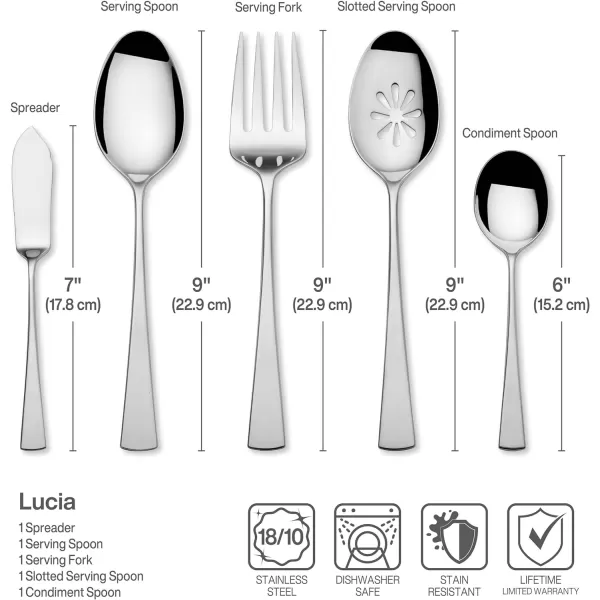 Mikasa, Bravo Flatware Service for 12, 65 Piece Set, 18/10 Stainless Steel, Silverware Set with Serving Utensils
