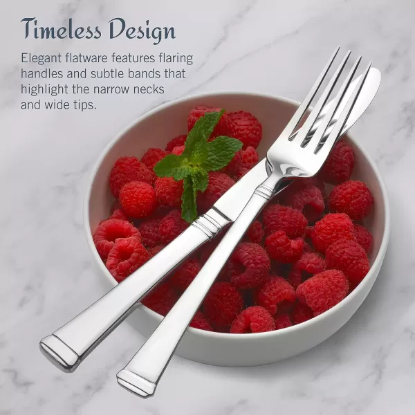 Mikasa, Bravo Flatware Service for 12, 65 Piece Set, 18/10 Stainless Steel, Silverware Set with Serving Utensils