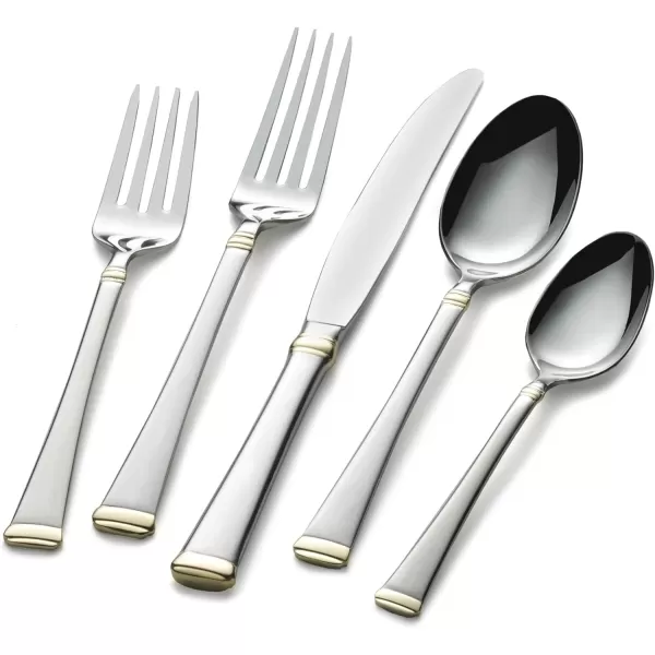 Mikasa, Bravo Flatware Service for 12, 65 Piece Set, 18/10 Stainless Steel, Silverware Set with Serving Utensils