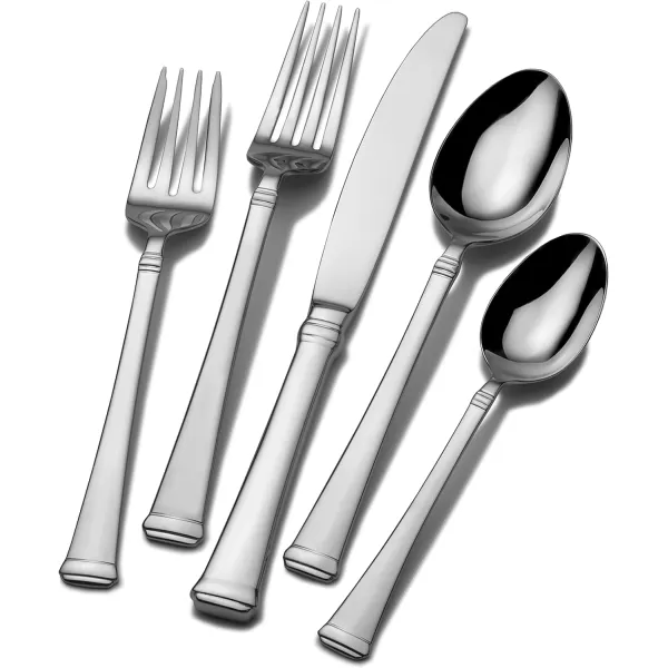 Mikasa, Bravo Flatware Service for 12, 65 Piece Set, 18/10 Stainless Steel, Silverware Set with Serving Utensils