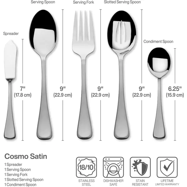 Mikasa, Bravo Flatware Service for 12, 65 Piece Set, 18/10 Stainless Steel, Silverware Set with Serving Utensils