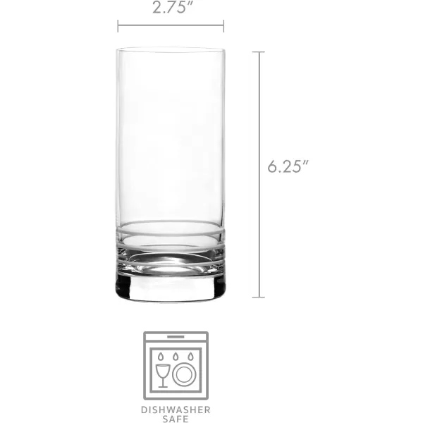 Mikasa Cal Highball Glass Set, 4 Count , Clear