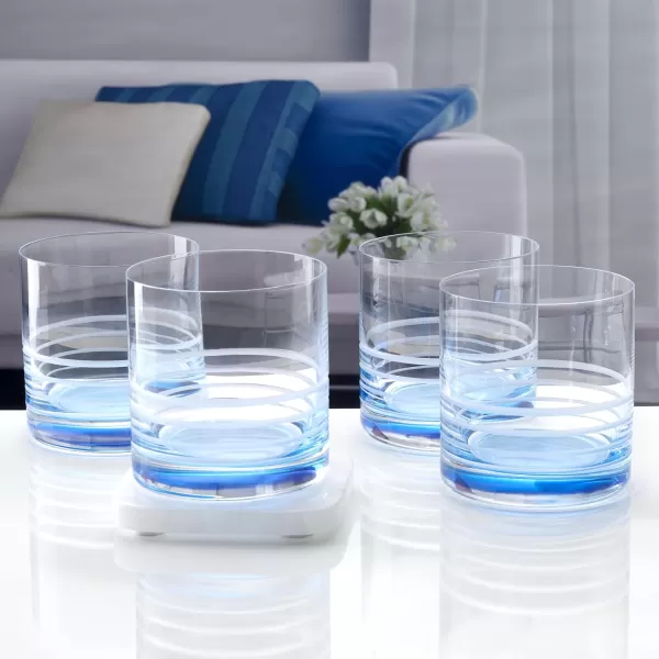 Mikasa Cal Ombre Highball Tumbler Cups, Set of 4, 17-Ounce, Blue