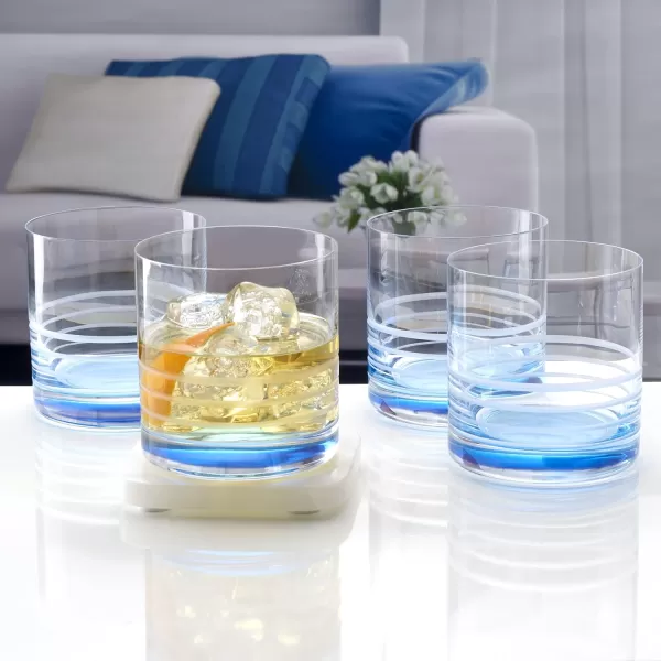 Mikasa Cal Ombre Highball Tumbler Cups, Set of 4, 17-Ounce, Blue