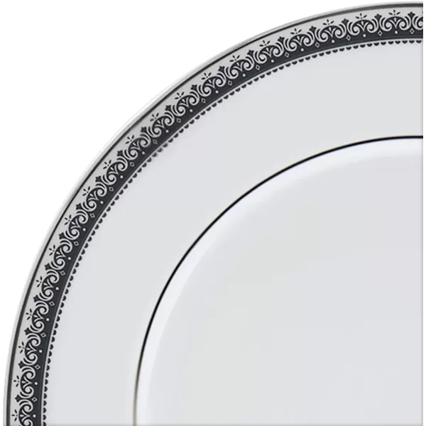 Mikasa Cameo Platinum 40-Piece Dinnerware Set, Dinner,Salad,Cereal, Fruit, Service for 8,White