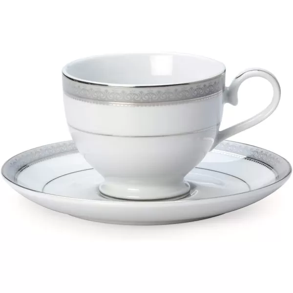 Mikasa Cameo Platinum 40-Piece Dinnerware Set, Dinner,Salad,Cereal, Fruit, Service for 8,White