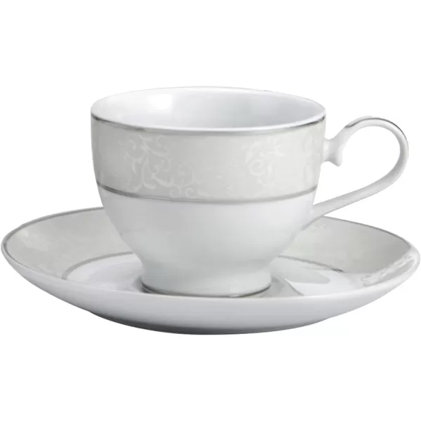 Mikasa Cameo Platinum 40-Piece Dinnerware Set, Dinner,Salad,Cereal, Fruit, Service for 8,White
