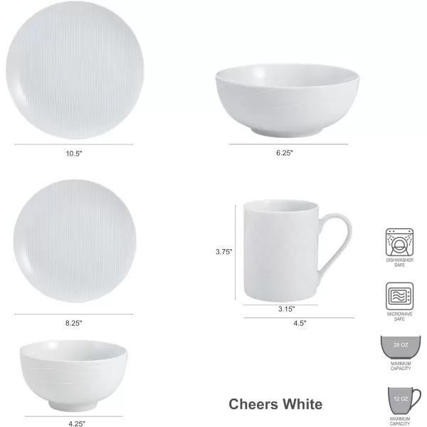 Mikasa Cheers 40-Piece Dinnerware Set, Service for 8, White