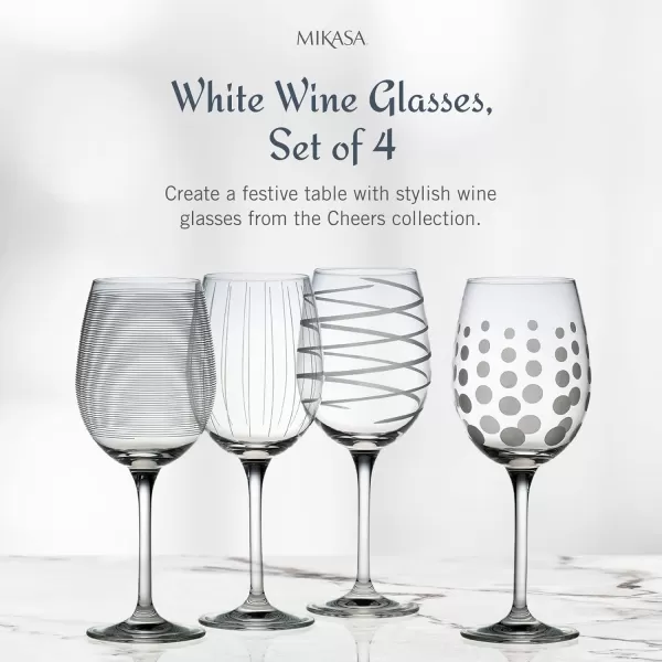 Mikasa Cheers Balloon Goblet Wine Glass, 24.5-Ounce, Set of 4, Transparent