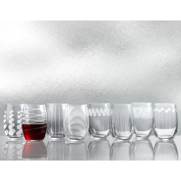 Mikasa Cheers Stemless Wine Glass, 17-Ounce, Set of 8