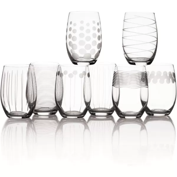 Mikasa Cheers Stemless Wine Glass, 17-Ounce, Set of 8