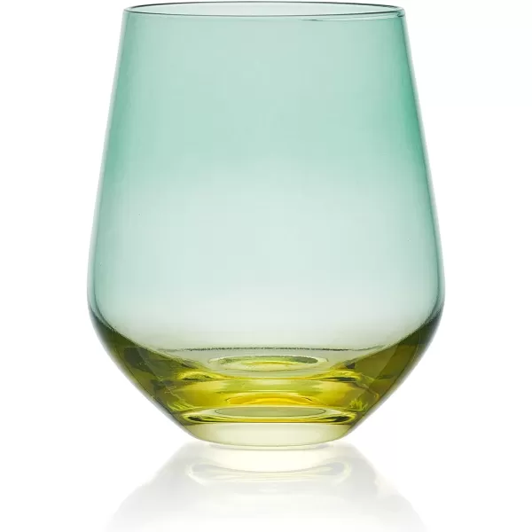 Mikasa Chroma Set of 4 Stemless Wine Glasses, 13 Ounce, Rainbow