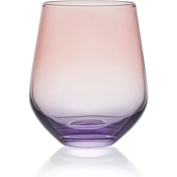 Mikasa Chroma Set of 4 Stemless Wine Glasses, 13 Ounce, Rainbow